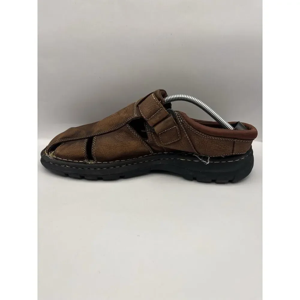Skechers Brown Leather Fisherman Sandals Men Size 12